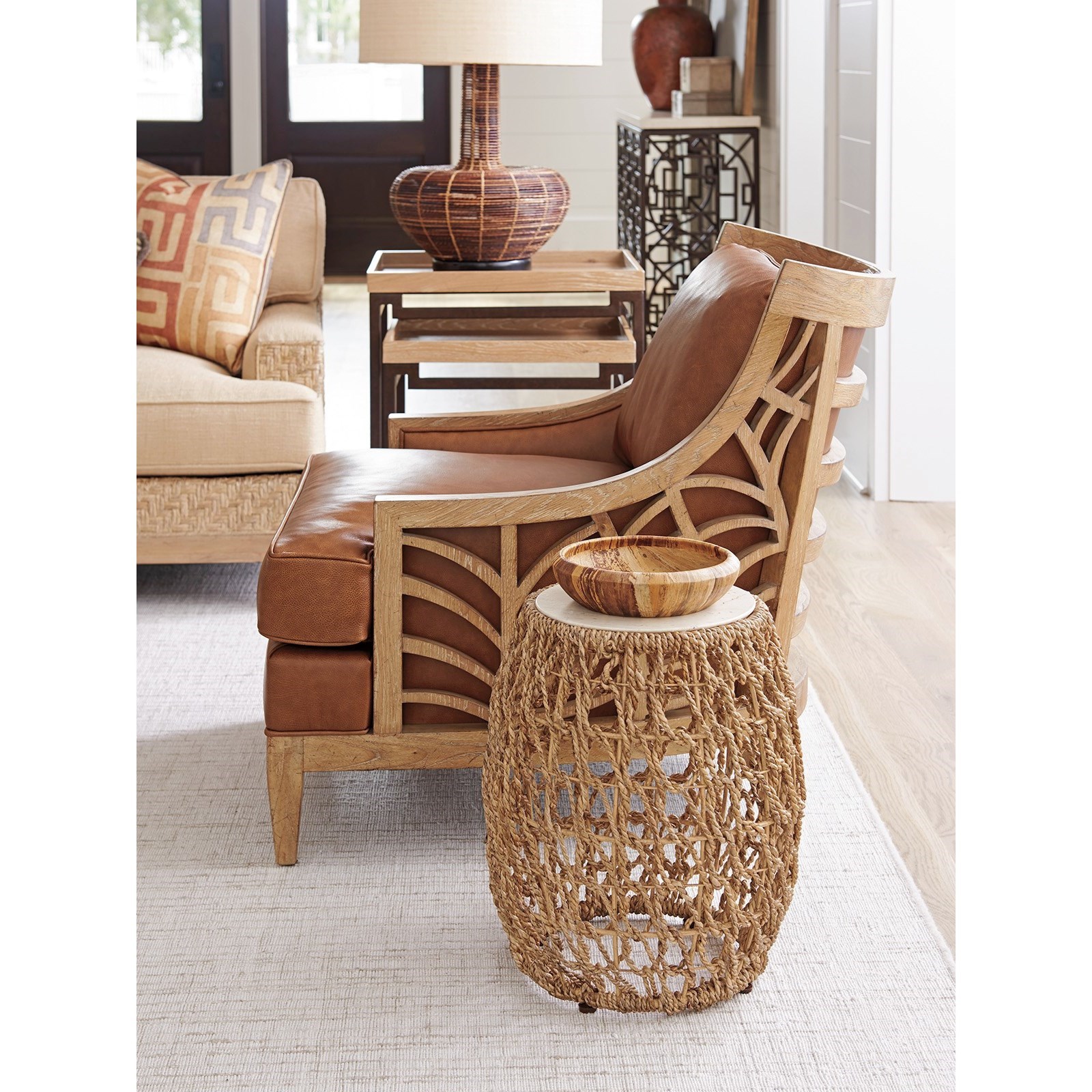Tommy Bahama Home Los Altos 566954 Madrid Woven Banana Leaf Chairside